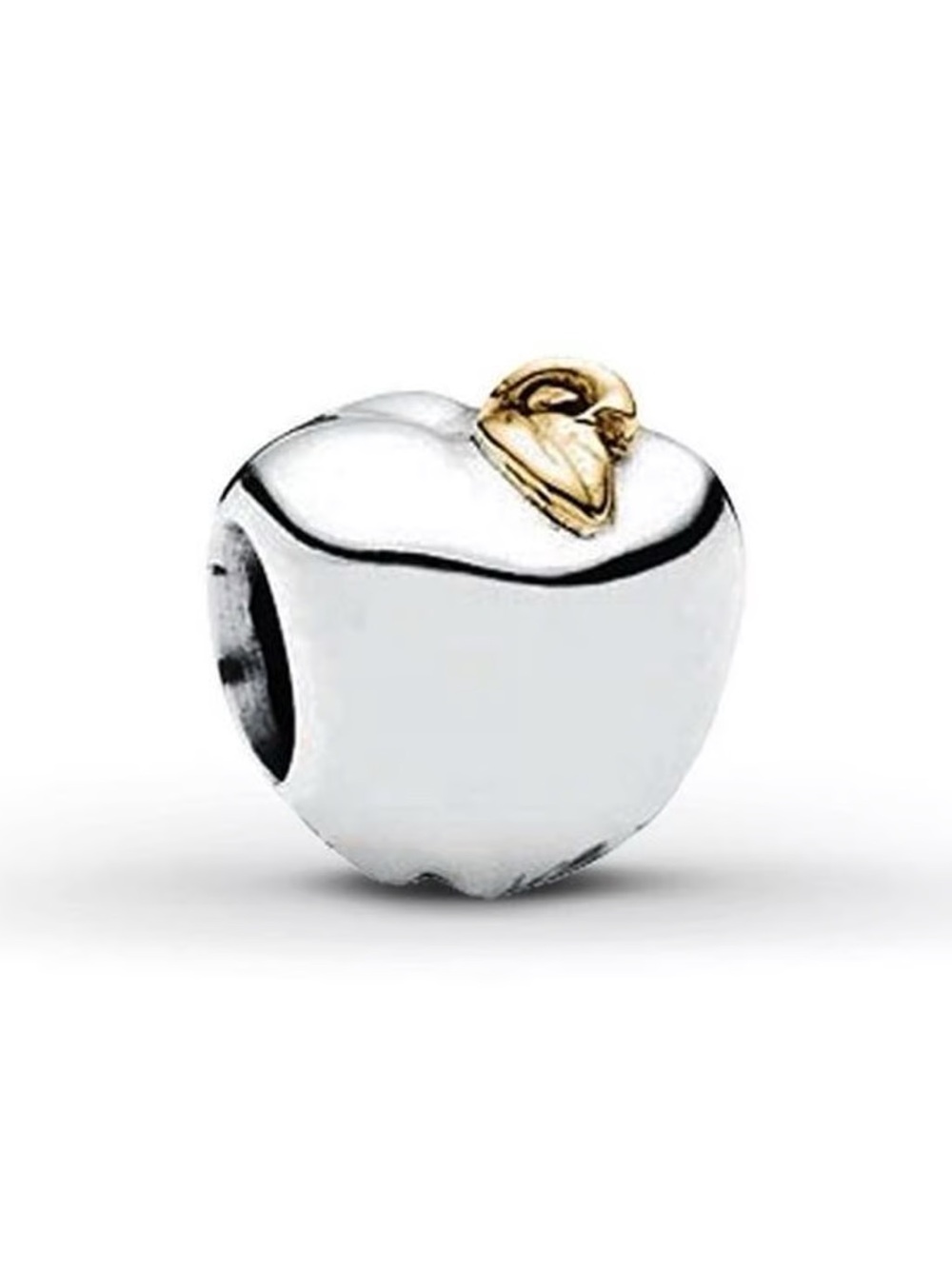 Pandora Apple Charm with Gold Leaf Accent
